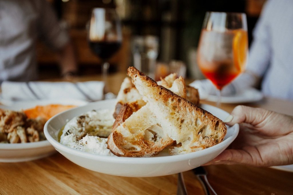 Housemade riccotta and sourdough at Piattello